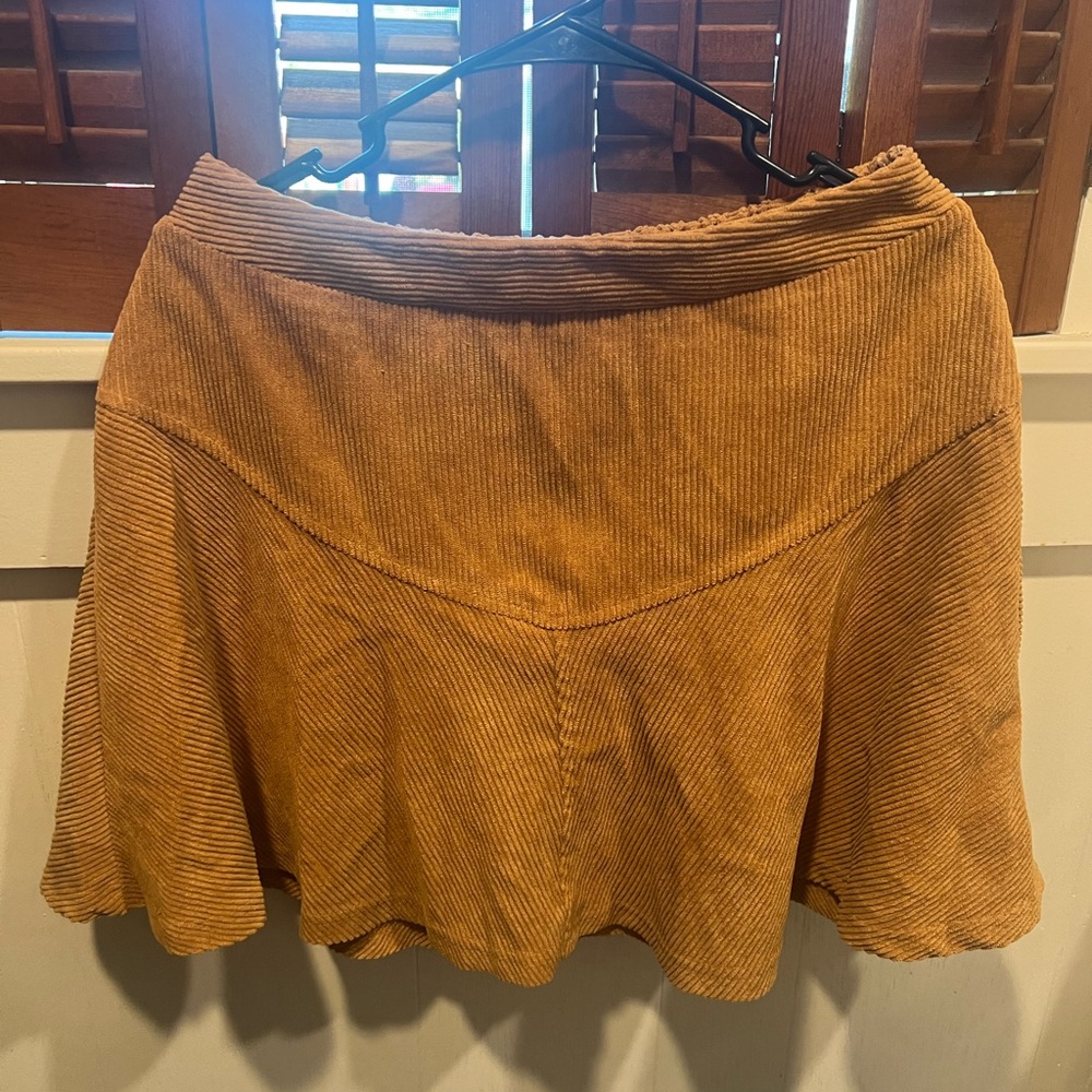 Brown (camel) corduroy mini skirt boutique